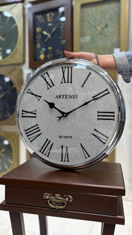 ساعت قطر۴۰ نقره ای صفحه شاین